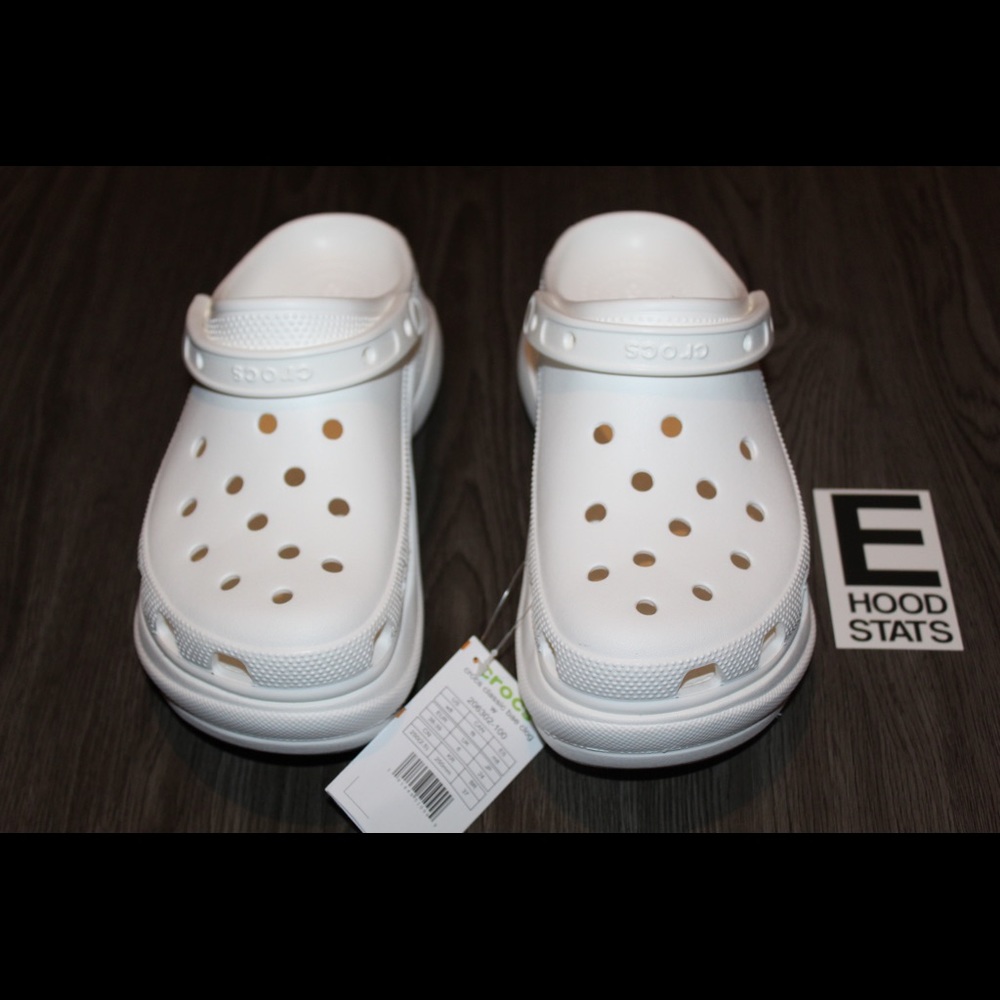 ❌S⭕️LD❌Classic Bae White Platform Crocs Clog Womens Size 8 - Picture 4 of 14